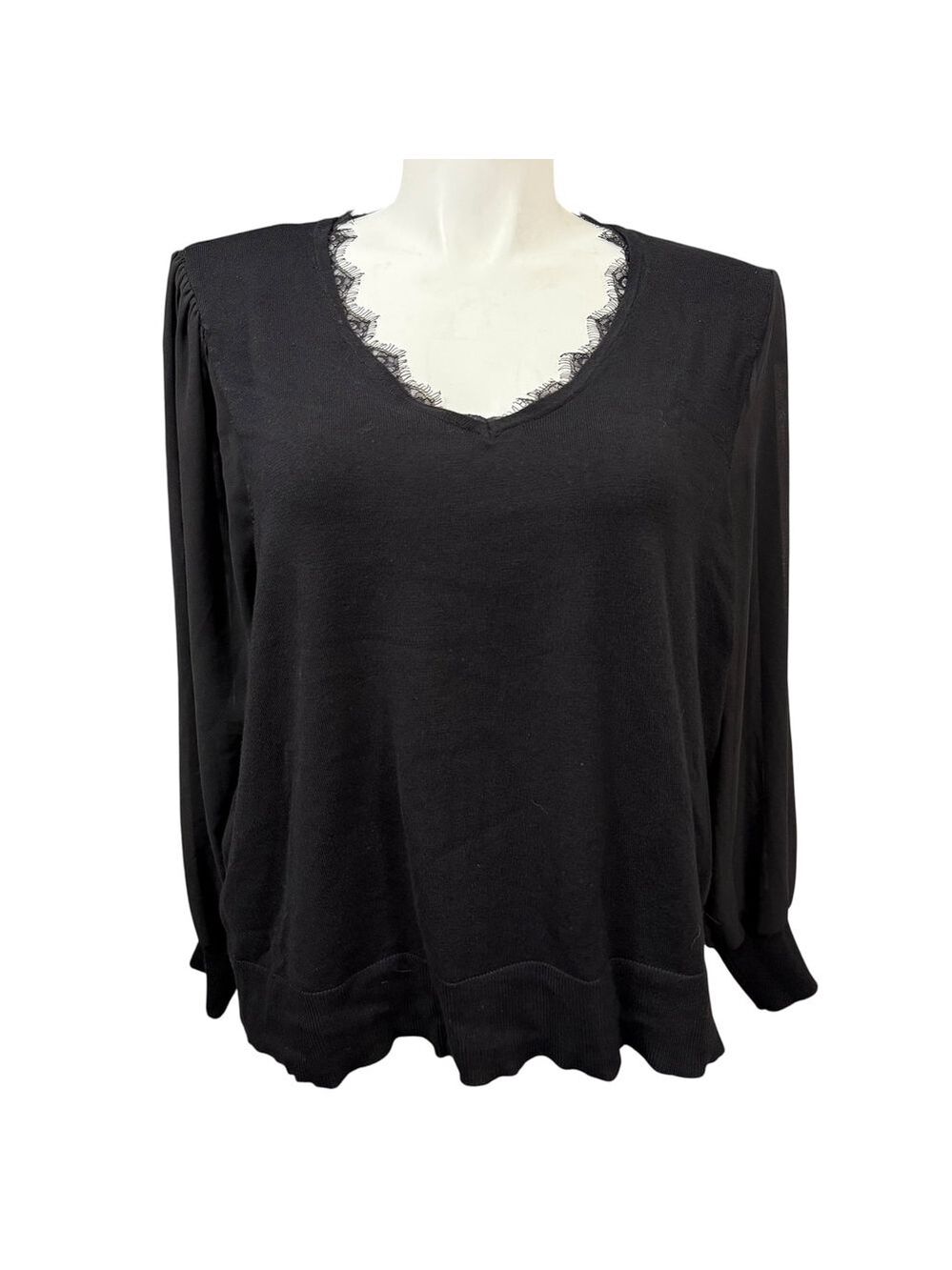Society 212 Sweater Long Sleeve Black Size 2X